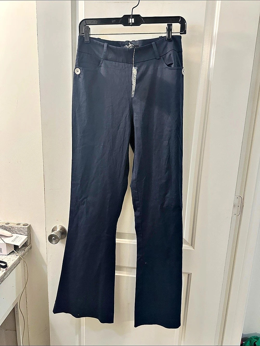 bebe 90210 High Waist Flare Pant Pants Blue Size 4